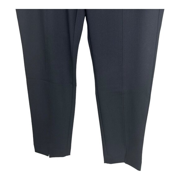 Chicos Ponte Slim Leg Pull On Pants Women 3T Us 16Tall Black Slit Front-Stretch - Picture 11 of 14